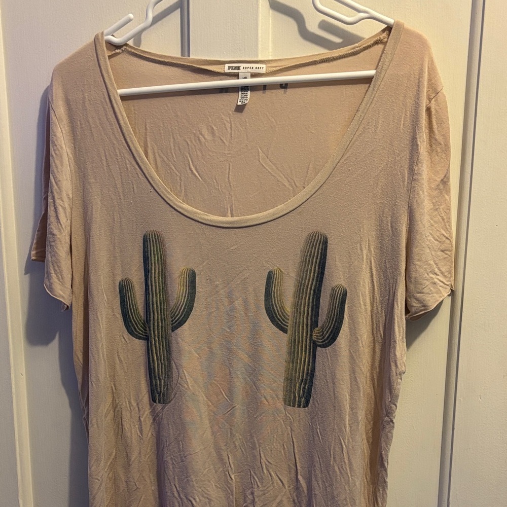 Victoria’s Secret PINK | Women’s Oversized Super Soft Cactus Scoop Neck Tee | L